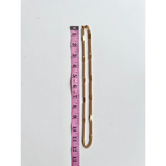 Vintage MONET Gold Tone Curb Chain Long Necklace - Picture 6 of 7